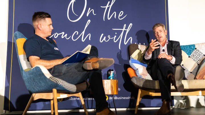 Glen Richards on the couch at Brisbane Business Hub